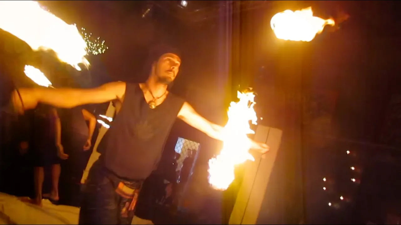 Load video: Lion Gypzi Fire Experience at the All City Fight Night MMA